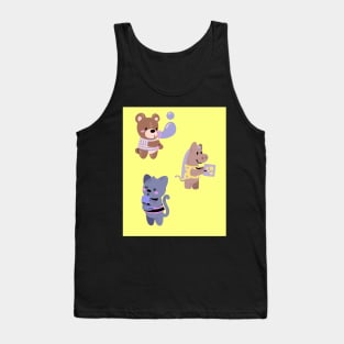 Cute Kawaii Animals Enjoying Their Hobbies Tank Top